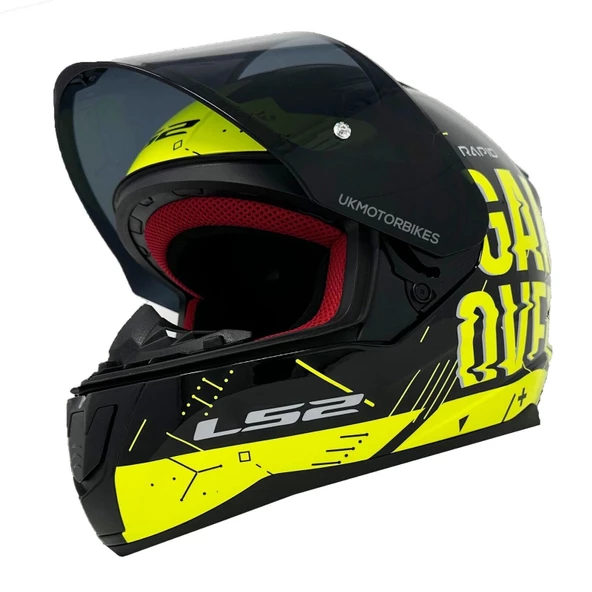 LS2 RAPID PLAYER SARI KASK (SİYAH+ŞEFFAF CAM) - 3