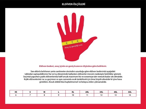 PROSEV 4138 DERİ ELDİVEN SİYAH-KIRMIZI - Resim 2