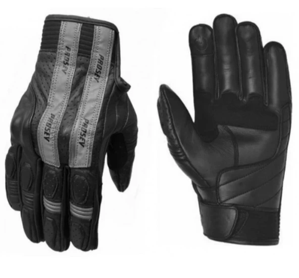 PROSEV 4138 DERİ ELDİVEN SİYAH-GRİ - Resim 2