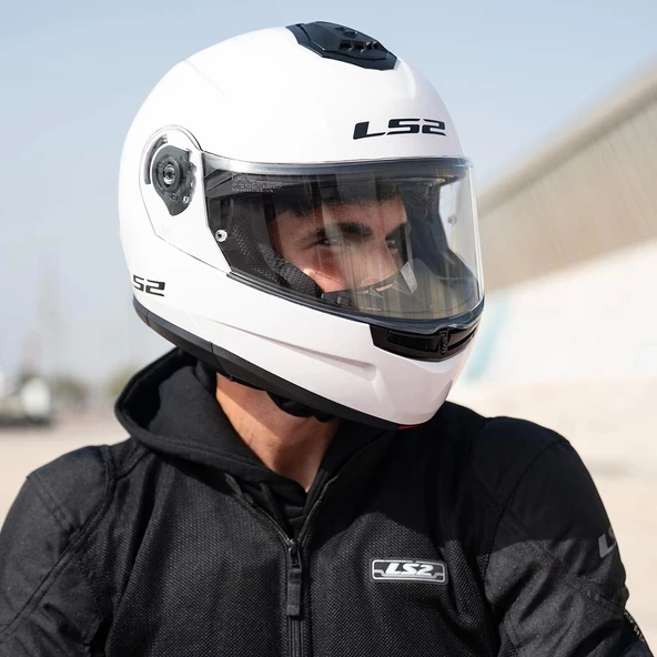 LS2 STROBE 2 ÇENE AÇILIR BEYAZ KASK - 5