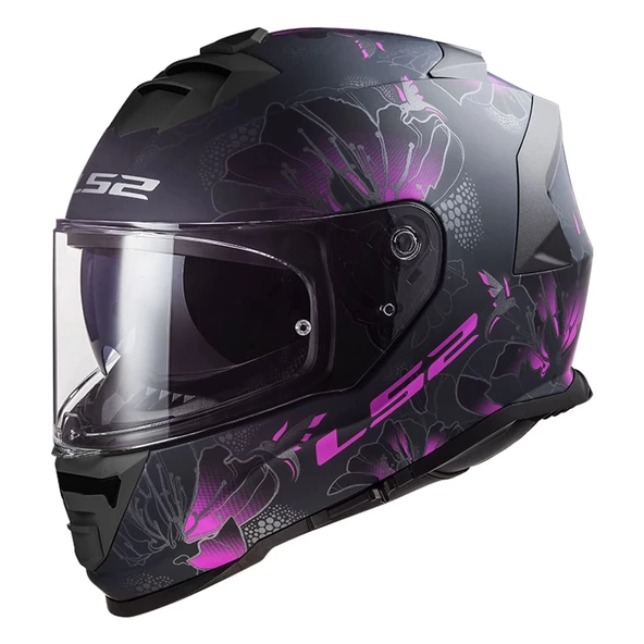 LS2 STORM 2 BURST MAT SİYAH-PEMBE KASK