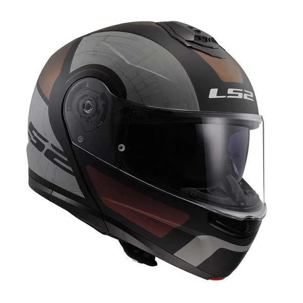 LS2 STROBE 2 ORION MAT SİYAH-MOR-MAVİ ÇENE AÇILIR KASK - 3