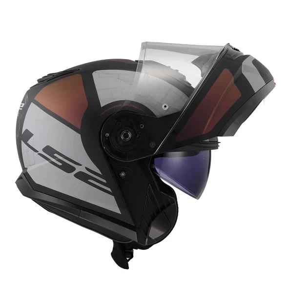 LS2 STROBE 2 ORION MAT SİYAH-MOR-MAVİ ÇENE AÇILIR KASK - 7