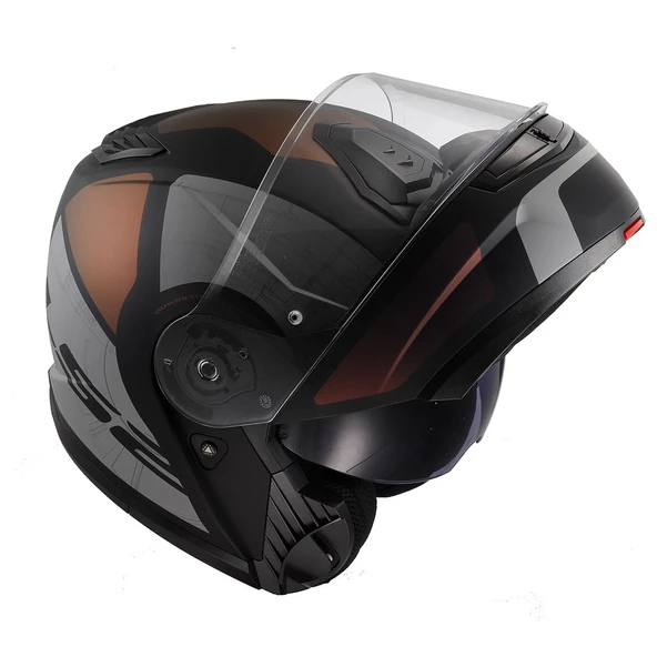 LS2 STROBE 2 ORION MAT SİYAH-MOR-MAVİ ÇENE AÇILIR KASK - 6
