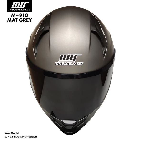 MTS M-910 MAT GRİ GÜNEŞ VİZÖRLÜ KASK (SİYAH CAMLI) - 3