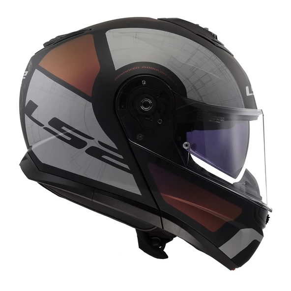 LS2 STROBE 2 ORION MAT SİYAH-MOR-MAVİ ÇENE AÇILIR KASK - 4