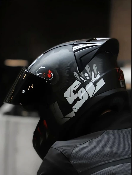 LS2 RAPID 2 RACE CLAWN MAT SİYAH-KIRMIZI KASK (SİYAH+ŞEFFAF CAM+SPOILER ) - 2