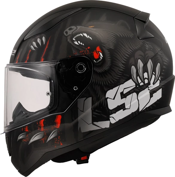 LS2 RAPID 2 CLAWN MAT SİYAH-KIRMIZI KASK - 2