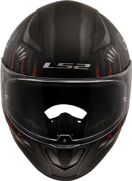 LS2 RAPID 2 CLAWN MAT SİYAH-KIRMIZI KASK - 6