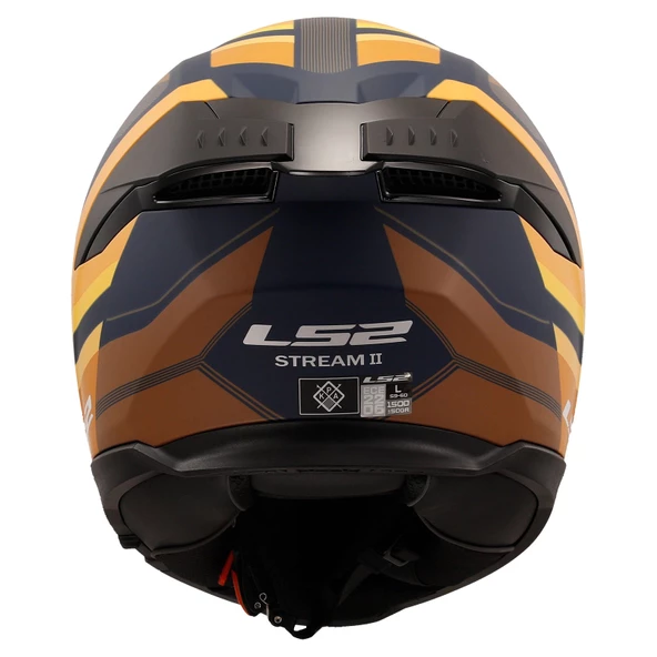 LS2 STREAM 2 VINTAGE MAT NAVY MAVİ-TURUNCU-KAHVERENGİ KASK - 4