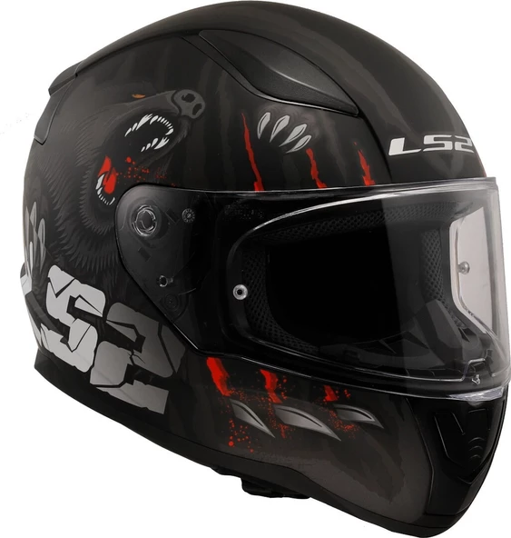 LS2 RAPID 2 CLAWN MAT SİYAH-KIRMIZI KASK - 4