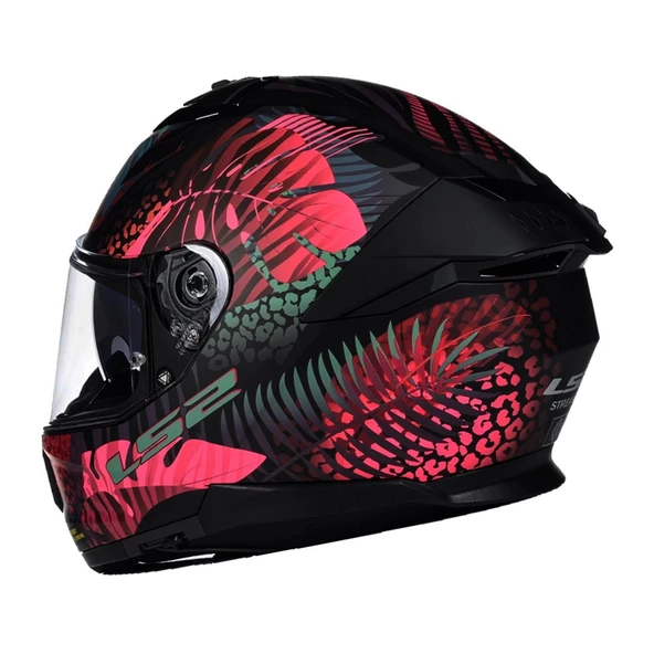 LS2 STREAM 2 JUNGLE MAT SİYAH-MAVİ-PEMBE KASK - 3