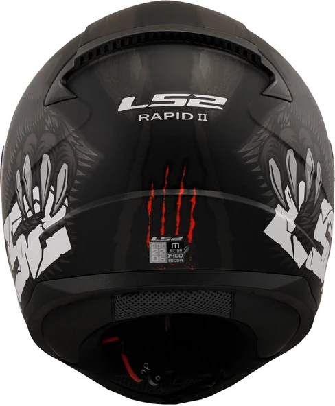 LS2 RAPID 2 CLAWN MAT SİYAH-KIRMIZI KASK - 5