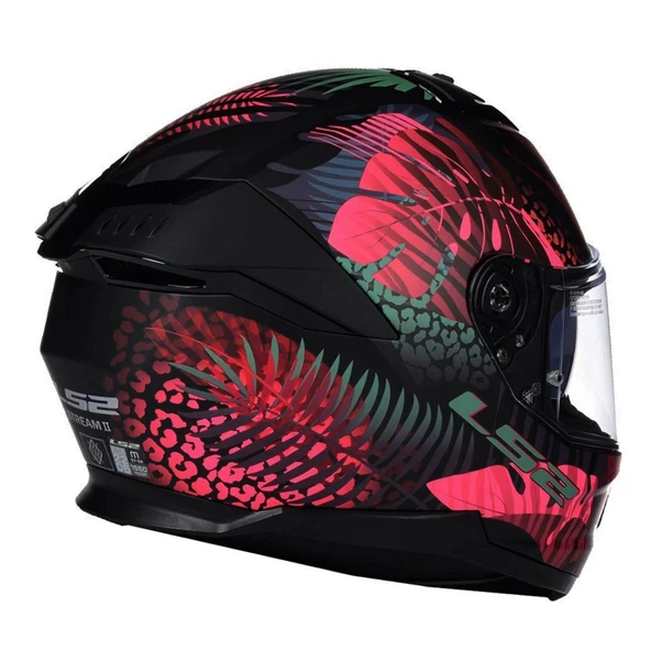 LS2 STREAM 2 JUNGLE MAT SİYAH-MAVİ-PEMBE KASK - 5