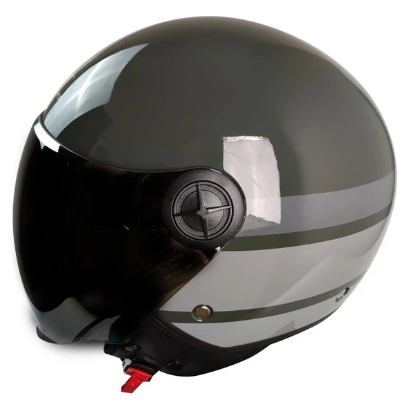 MTS FX-101 YARIM KASK NARDO GRİ - SİLVER (GRİ CAMLI) - 2