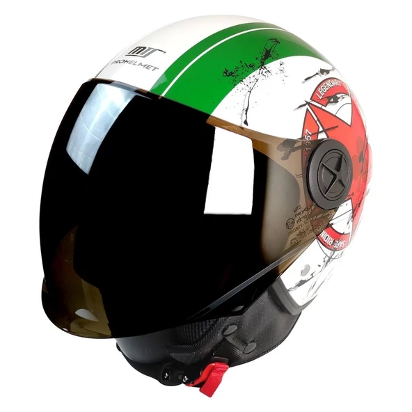 MTS FX-101 YARIM KASK İTALYAN (SİYAH CAMLI)