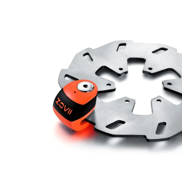 ZOOVII ZS6 6MM ALARMLI DİSK KİLİT CARBON TURUNCU - Resim 4
