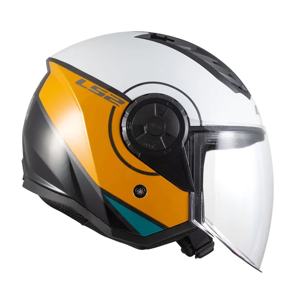 LS2 AIRFLOW 2 COVER SİYAH-BEYAZ-GOLD KASK - 3