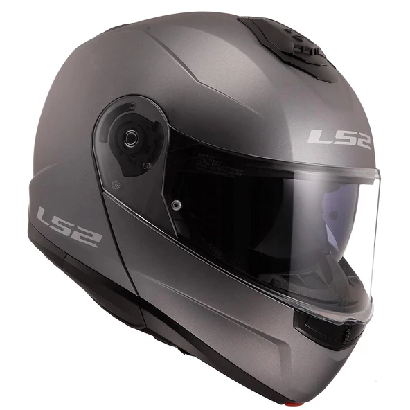 LS2 STROBE 2 ÇENE AÇILIR MAT TITANIUM KASK - 4
