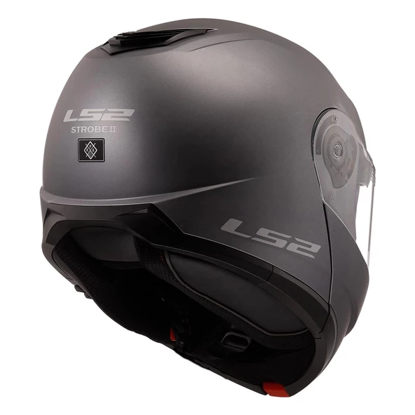 LS2 STROBE 2 ÇENE AÇILIR MAT TITANIUM KASK - 5