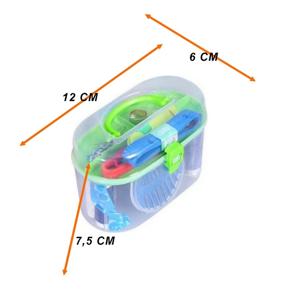 24 Parça Ip Iğne Makaslı Mezuralı Mini Dikiş Seti Çantalı Dikiş Seti Seyahat Boy İğne İplik Seti - 2