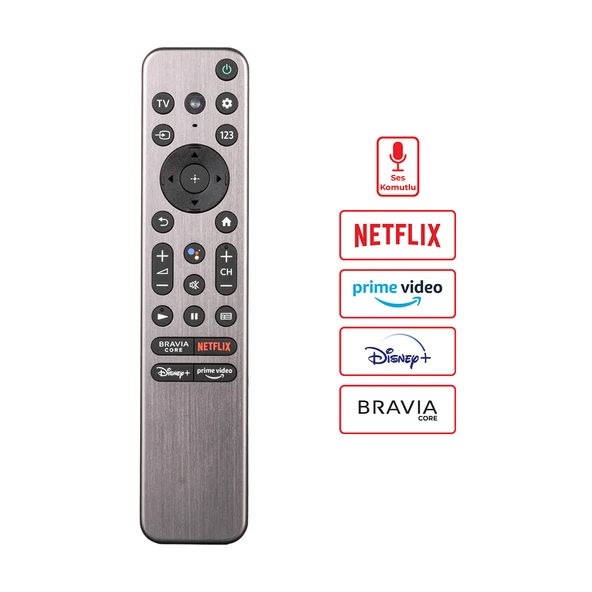 WEKO KL SONY RMF-TX900U BRAVIA CORE*NETFLIX*DISNEY+*PRIME VIDEO TUŞLU SES KOMUTLU LCD LED TV KUMANDA