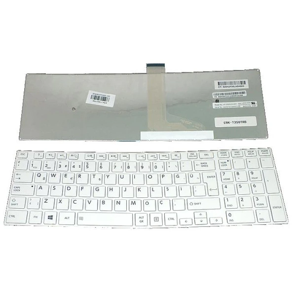 Toshiba Satellite C55-A-1U5 Notebook Klavyesi (Beyaz TR)