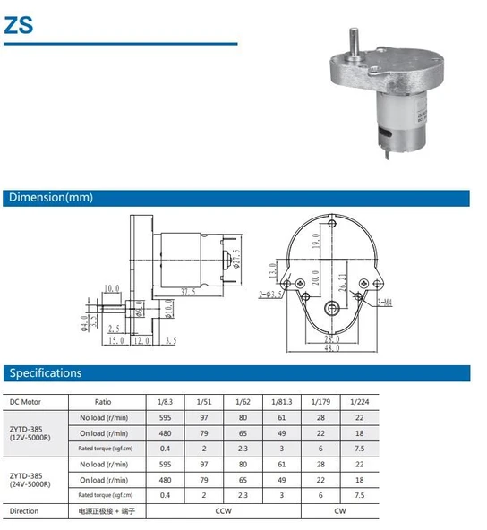 Omniwash OW10151 Redüktörlü 24V 45 Rpm DC Motor - 2