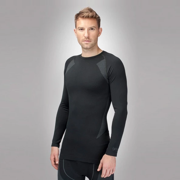 Thermoform Extreme Erkek Seamless Termal Sweatshirt Siyah