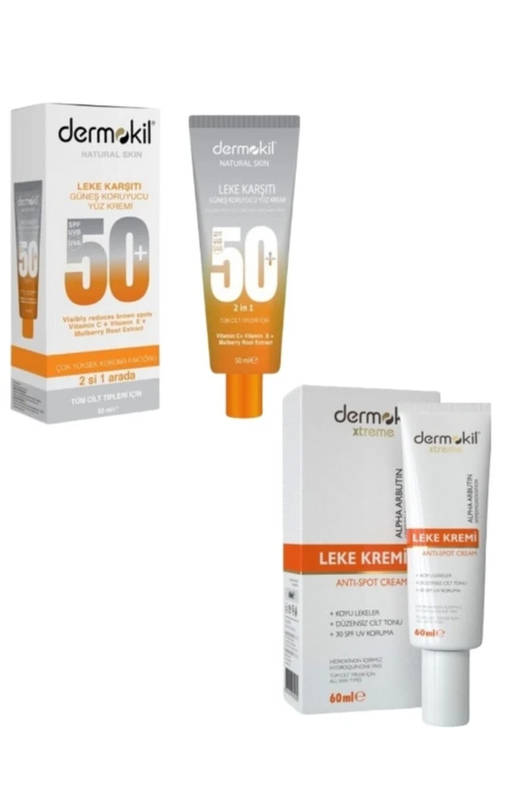 Dermokil Antı Spot Leke Kremi 60 ml Ve Leke Karşıtı Güneş Kremi 50 Spf 50 ml