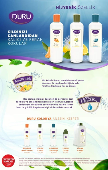 Duru Okyanus Kolonya Pet Şişe (400 ml) - 3