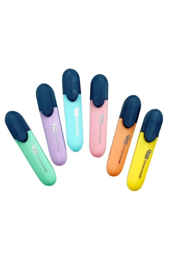 Pin Pastel Fosforlu Kalem 6 Renk Set