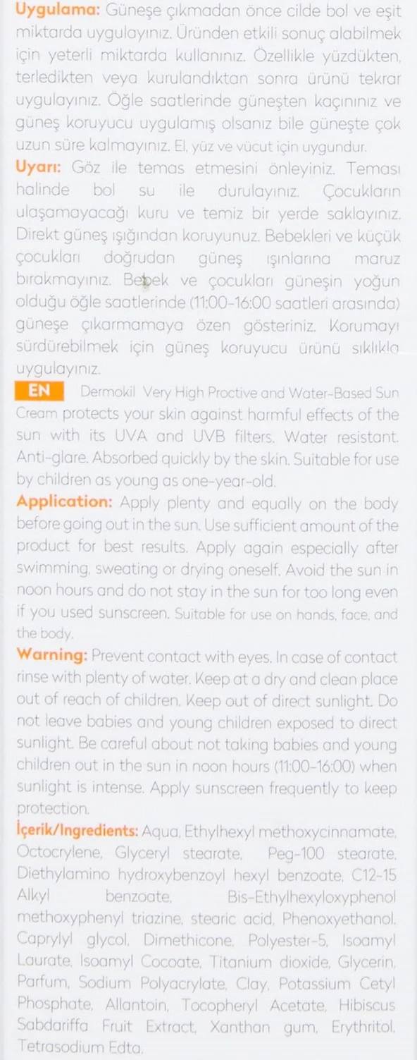 Dermokil Sun Cream SPF 50 Çok Yönlü Yüksek Koruyucu Güneş Kremi (75 ml) - 5