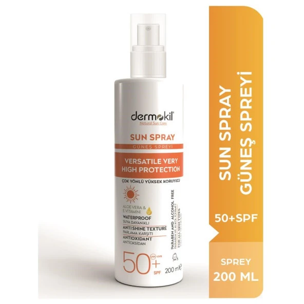 Dermokil Sun Spray Çok Yönlü Güneş Koruyucu Spf50 200 ml