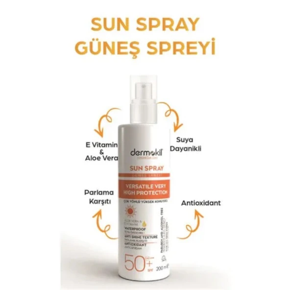 Dermokil Sun Spray Çok Yönlü Güneş Koruyucu Spf50 200 ml - 2