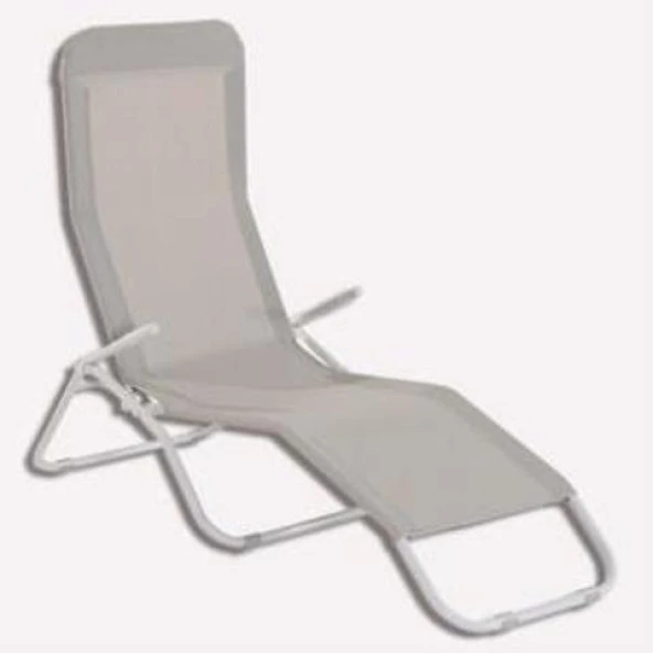 Katlanabilir Gri Şezlong 136 x 61 x 102 cm