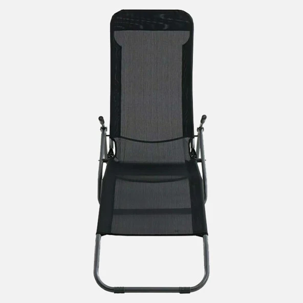 Katlanabilir Siyah Şezlong 136 x 61 x 102 cm