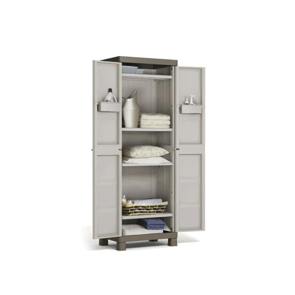 2 Kapılı 5 Bölmeli Banyo Mutfak Balkon Plastik Dolap Kiler - 3