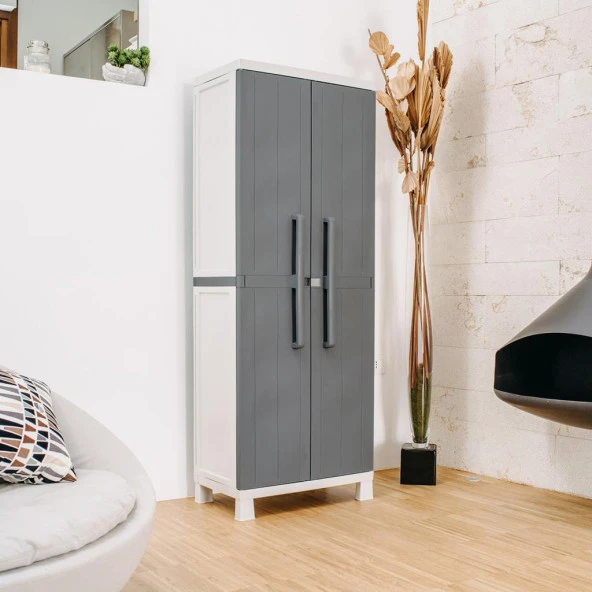 Çok Amaçlı Balkon Bahçe Kiler Plastik Dolap 65x37x173 - 3