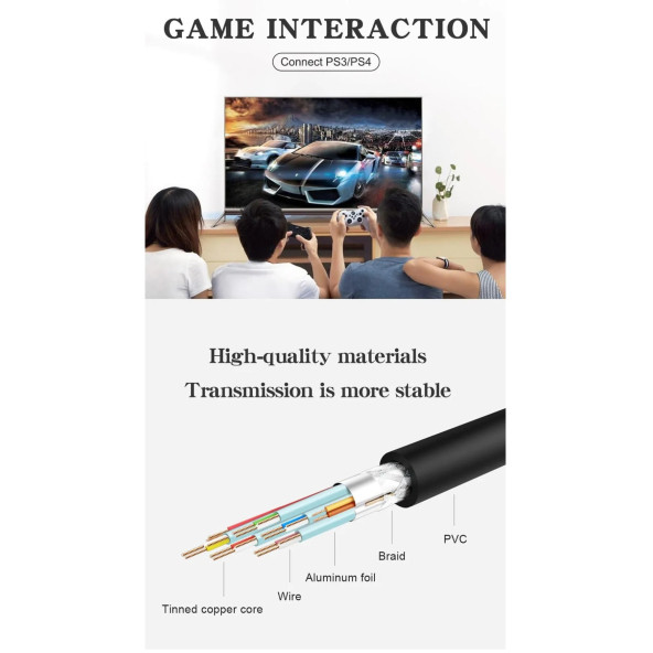 Yeni 2024 Yüksek Hız 1.5 Mt Metre Usb Uzatma Kablosu Uzatıcı Ara Kablosu Dişi Erkek Gerçek Usb 2.0 - 5