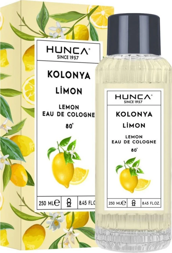 Hunca Limon Kolonyası 250 ml Cam Şişe