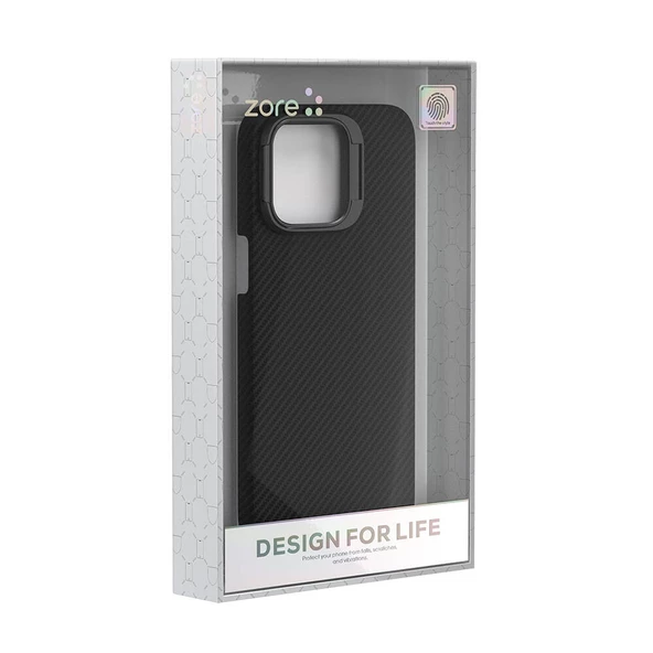 iPhone 15 Pro Max Kılıf Magsafe Şarj Özellikli 600D Kevlar Krek Karbon Standlı Kılıf - Resim 11