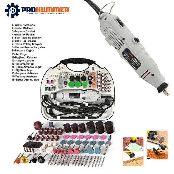 Prohummer PH008 211 Parça Devir Ayarlı Gravür Makinesi - 2