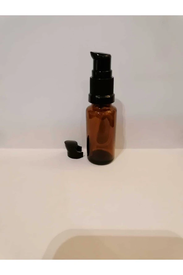 20cc 50 Adet Kahverengi Serum Pompalı Şişe Boş Şişe Medikal Şişe Emniyet Kapaklı