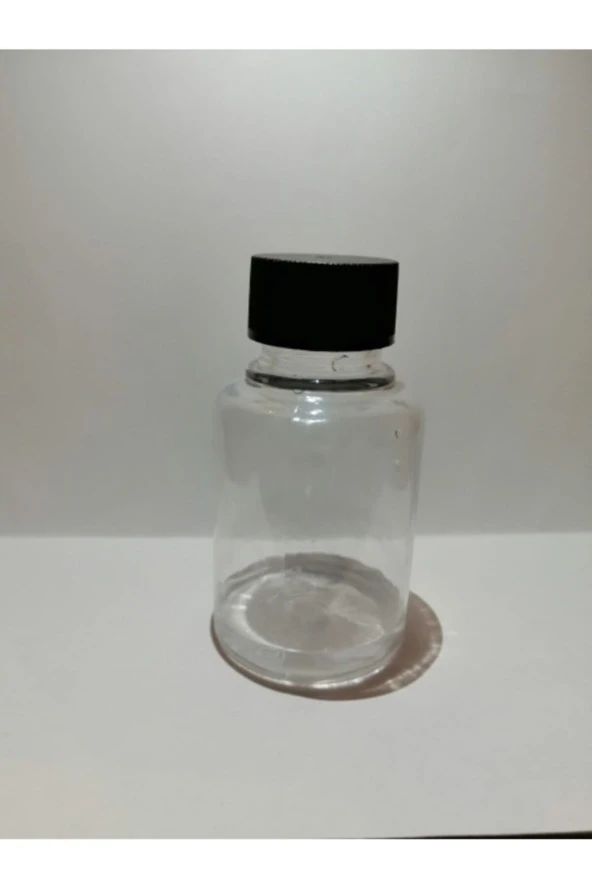 30ml Şeffaf Plastik Şişe+siyah Düz Kapak,boş Şişe,medikal Şişe,50 Adet