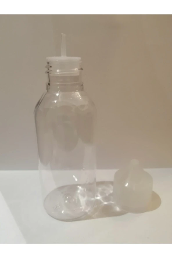 100ml Şeffaf Gorilla Şişe Beyaz Kapak, Plastik Şişe, Boş Şişe, Likit Şişesi, 100 Adet - 2