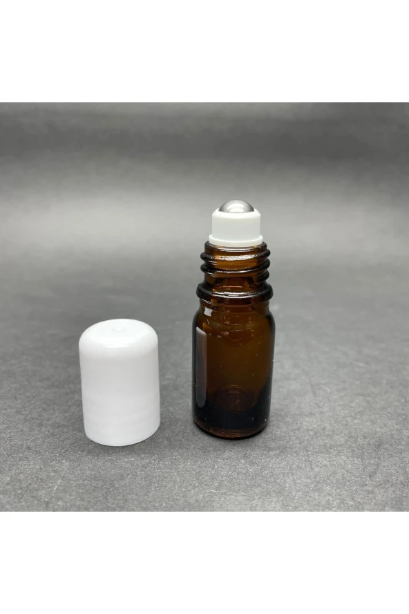 5 Cc Amber Cam Roll-on Şişesi - 5 Ml Çelik Bilyeli Şişe - Cam Roll On Şişe - Cam Şişe (127 Adet)