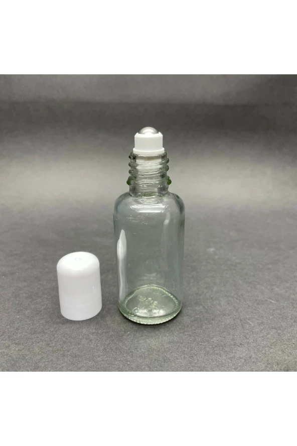 30 Cc Şeffaf Cam Roll-on Şişesi - 30 Ml Çelik Bilyeli Şişe - Cam Roll On Şişe - Cam Şişe (91adet)