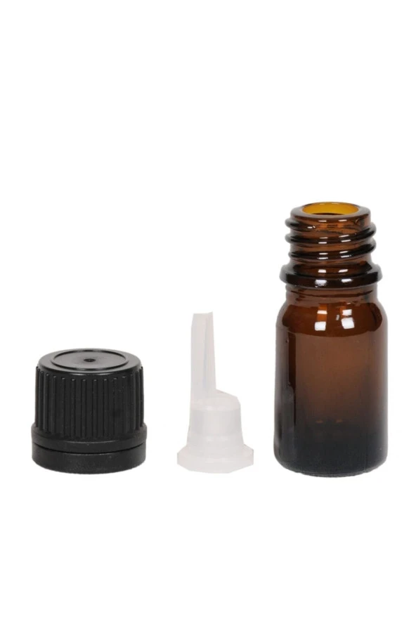 Spain 10 Adet 5 ml Medikal Kahverengi Kehribar(AMBER) Cam Şişe ( Içten Damlalıklı 5 Cc ) - 2