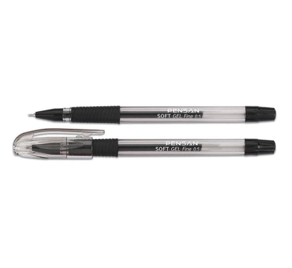 Pensan Tükenmez Kalem Soft Gel Fine Siyah 0.5 MM (12 Li Paket)